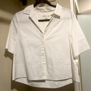 Kate Spade Broome St. White Cropped Button Down